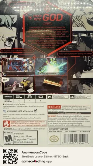 Anonymous;Code Nintendo Switch, NTSC box back