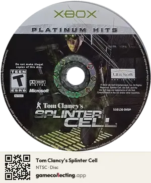 Tom Clancy's Splinter Cell Xbox, NTSC disc