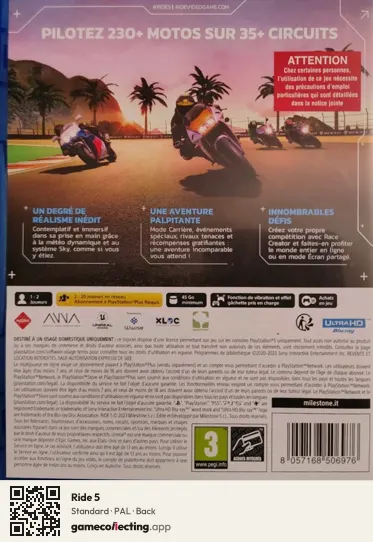 Ride 5 PlayStation 5, PAL box back