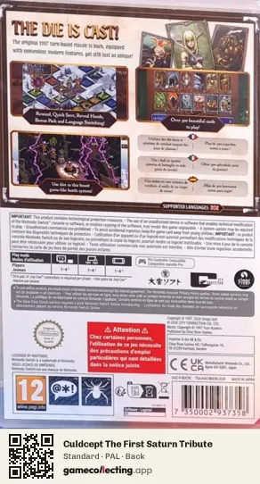 Culdcept The First Saturn Tribute Nintendo Switch, PAL box back