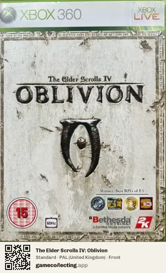 The Elder Scrolls IV: Oblivion Xbox 360, United Kingdom box front