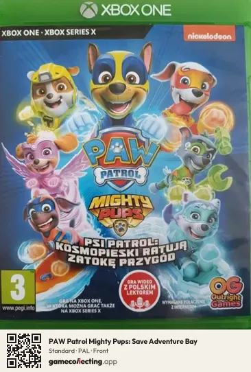 PAW Patrol Mighty Pups: Save Adventure Bay Xbox One, PAL box front