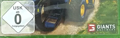 Farming Simulator 22, the USK square on its front
