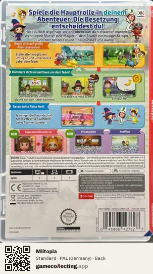 Miitopia Nintendo Switch, Germany box back