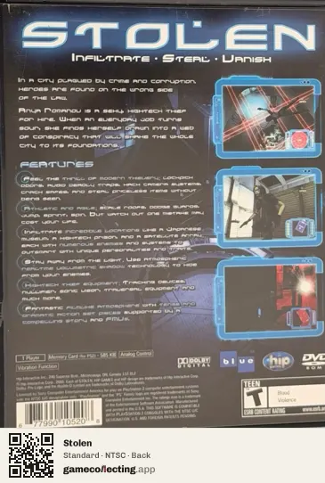 Stolen PlayStation 2, NTSC box back