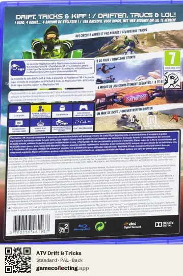 ATV Drift & Tricks PlayStation 4, PAL box back