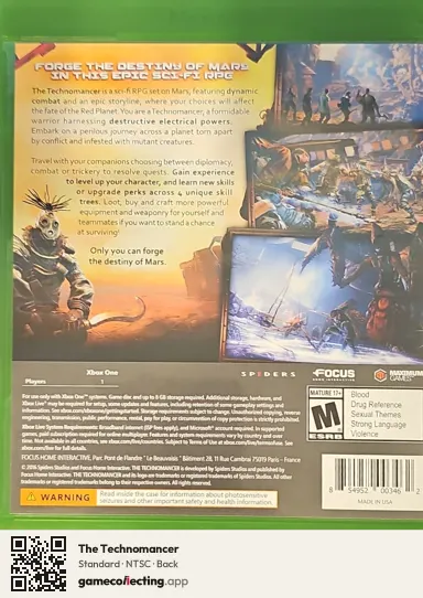 The Technomancer Xbox One, NTSC box back