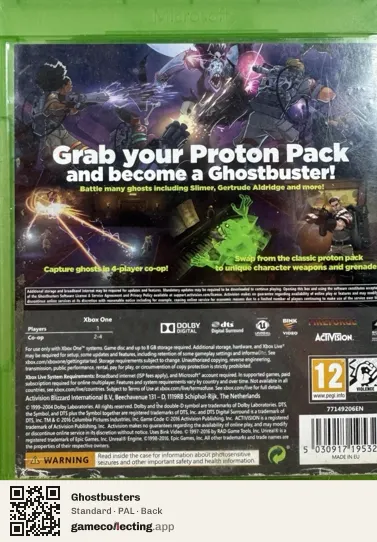 Ghostbusters Xbox One, PAL box back