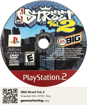 NBA Street Vol. 2 PlayStation 2, NTSC disc