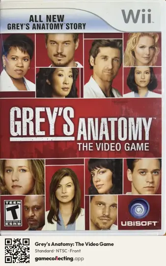 Grey's Anatomy: The Video Game Nintendo Wii, NTSC box front