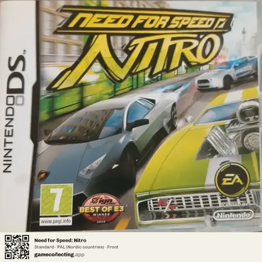 Need for Speed: Nitro Nintendo DS, Nordic countries box front