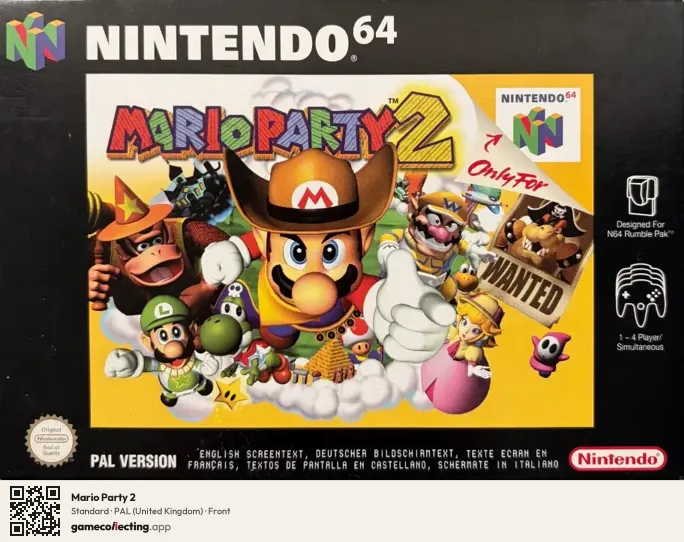 Mario Party 2 Nintendo 64, United Kingdom box front