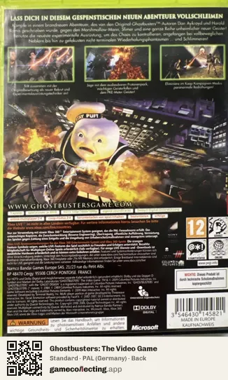 Ghostbusters: The Video Game Xbox 360, Germany box back
