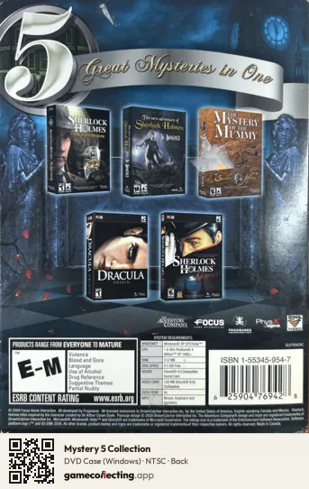 Mystery 5 Collection Computer, NTSC box back