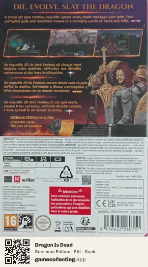 Dragon Is Dead Nintendo Switch, PAL box back