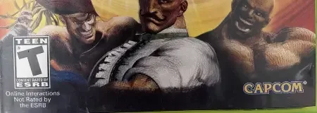 Super Street Fighter IV, the ESRB box on its front
