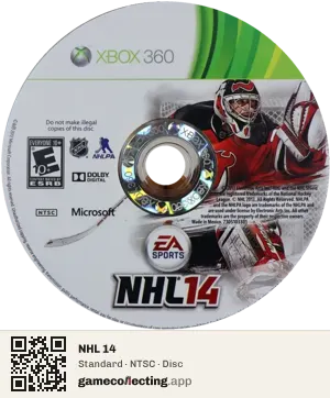 NHL 14 Xbox 360, NTSC disc