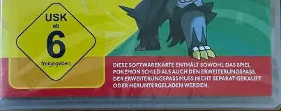 Pokémon Shield, the USK square on its front