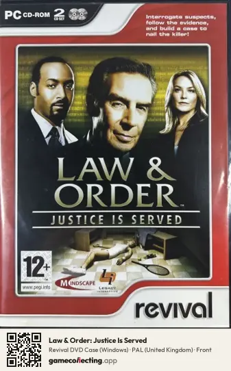 Law & Order: Justice Is Served Computer, United Kingdom box front