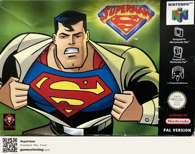 Superman Nintendo 64, PAL box front