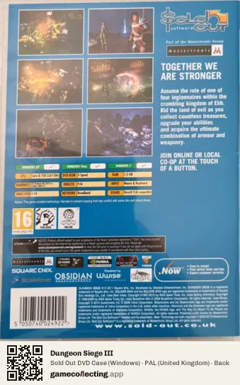 Dungeon Siege III Computer, United Kingdom box back