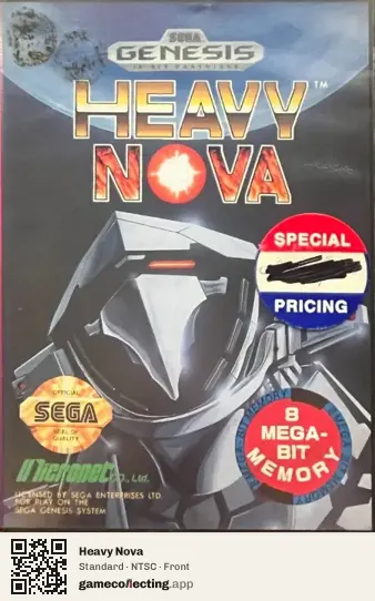 Heavy Nova Sega Mega Drive / Genesis, NTSC box front