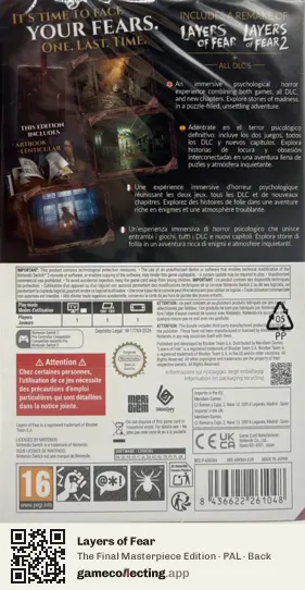 Layers of Fear Nintendo Switch 2, PAL box back