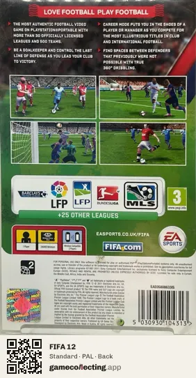 FIFA 12 PlayStation Portable, PAL box back