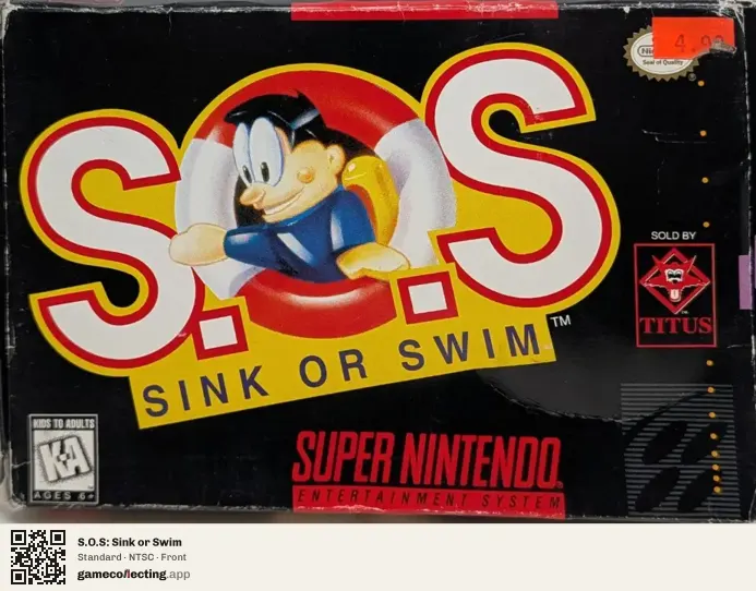 S.O.S: Sink or Swim Super Nintendo Entertainment System, NTSC box front