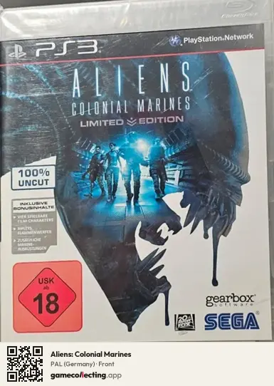 Aliens: Colonial Marines PlayStation 3, Germany box front