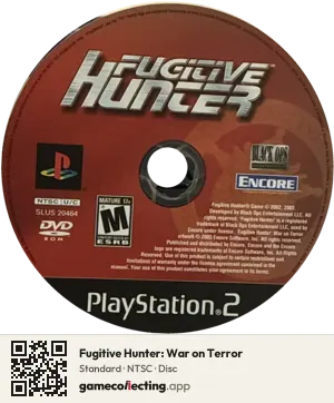 Fugitive Hunter: War on Terror PlayStation 2, NTSC disc
