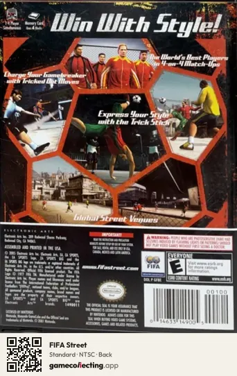 FIFA Street Nintendo GameCube, NTSC box back
