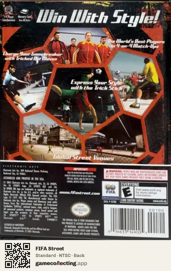 FIFA Street Nintendo GameCube, NTSC box back