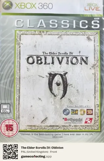 The Elder Scrolls IV: Oblivion Xbox 360, United Kingdom box front