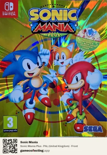 Sonic Mania Nintendo Switch, United Kingdom box front