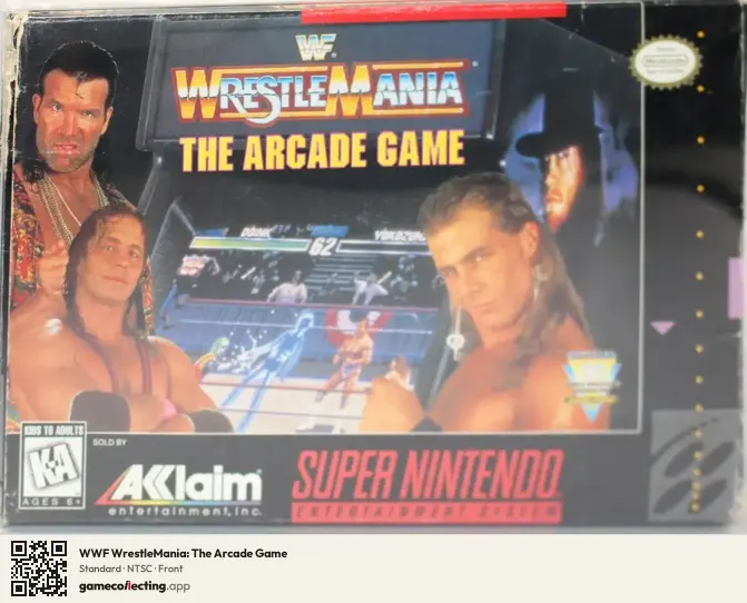 WWF WrestleMania: The Arcade Game Super Nintendo Entertainment System, NTSC box front