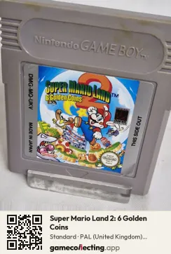 Super Mario Land 2: 6 Golden Coins Game Boy, PAL cartridge label