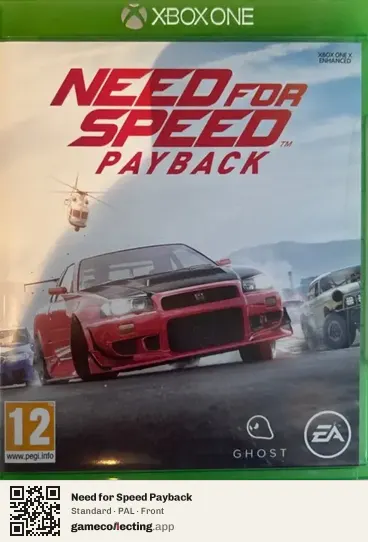 Need for Speed Payback Xbox One, PAL box front