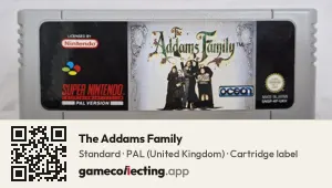 The Addams Family Super Nintendo Entertainment System, PAL cartridge label