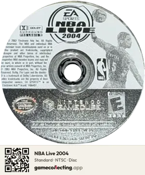 NBA Live 2004 Nintendo GameCube, NTSC disc