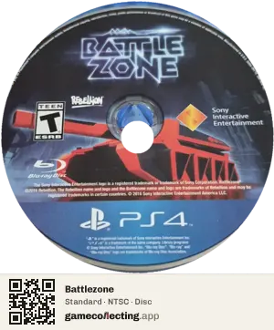 Battlezone PlayStation 4, NTSC disc