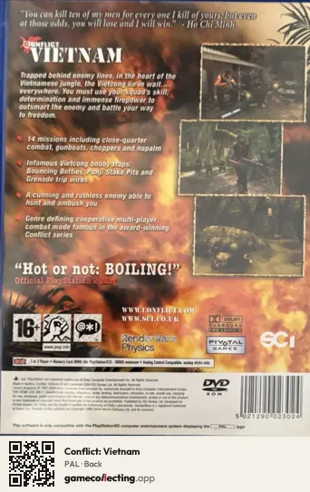 Conflict: Vietnam PlayStation 2, PAL box back