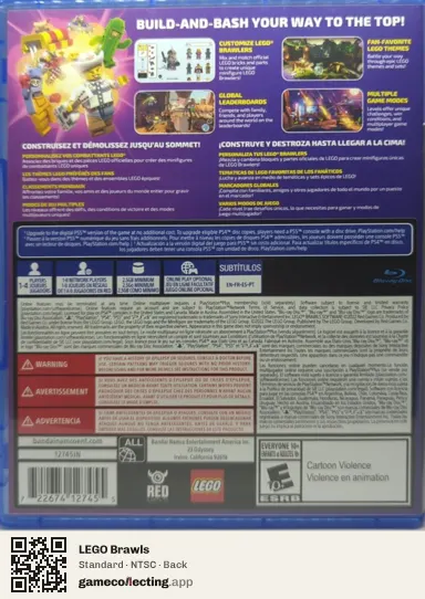 LEGO Brawls PlayStation 4, NTSC box back