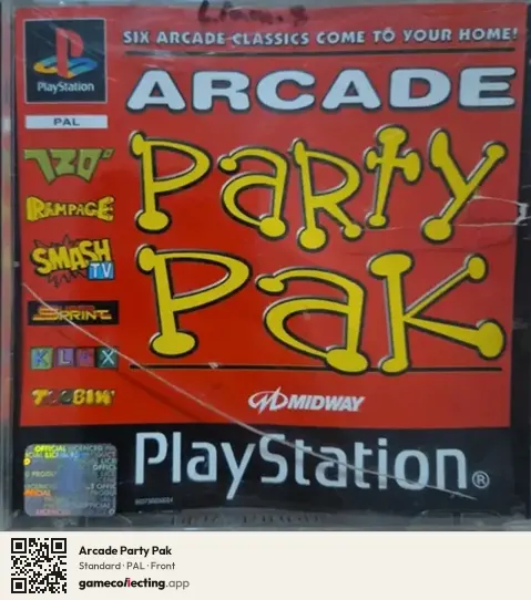 Arcade Party Pak PlayStation, PAL box front