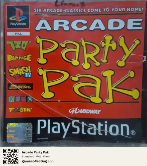 Arcade Party Pak PlayStation, PAL box front