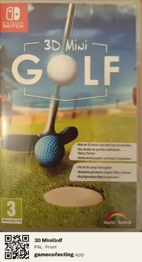 3D MiniGolf Nintendo Switch, PAL box front
