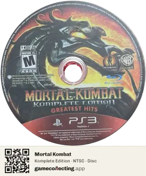 Mortal Kombat PlayStation 3, NTSC disc