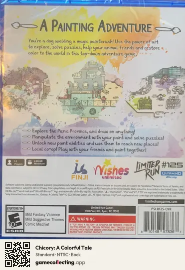 Chicory: A Colorful Tale PlayStation 5, NTSC box back
