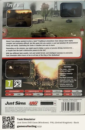 Tank Simulator Computer, United Kingdom box back