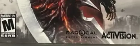 Prototype 2, the ESRB box on its front